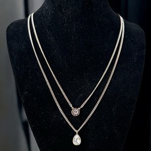 DKNY double row pendant necklace